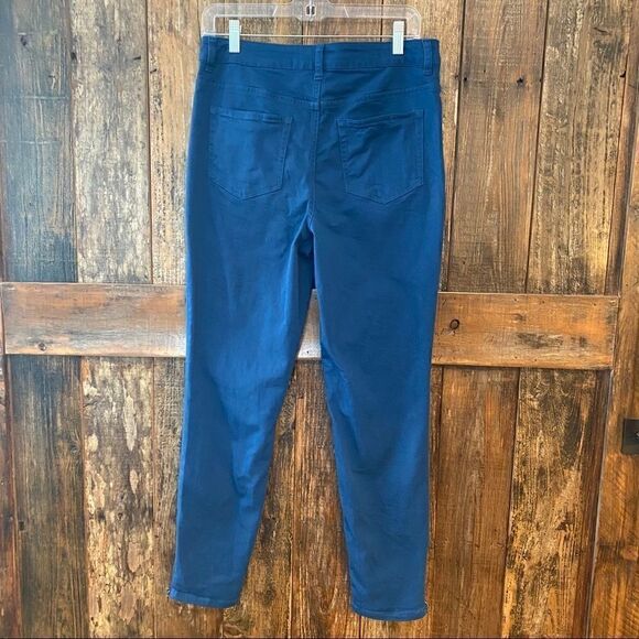 LOGO Sz 8 Blue Casual Skinny Leg Side Ankle Zippers Pants - Picture 3 of 8